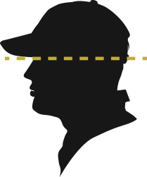 まっすぐかぶるタイプ