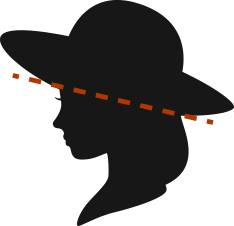 斜めにかぶるタイプ